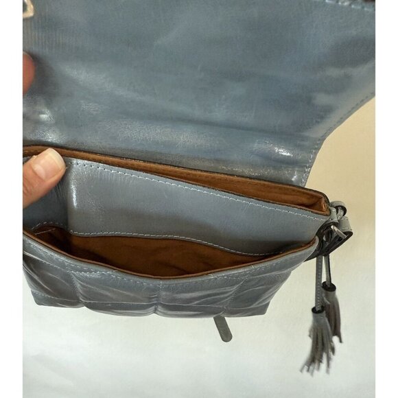 Patricia Nash Crossbody Organizer Bag Quilted Leather EUC Blue Women’s Purse - Picture 7 of 8